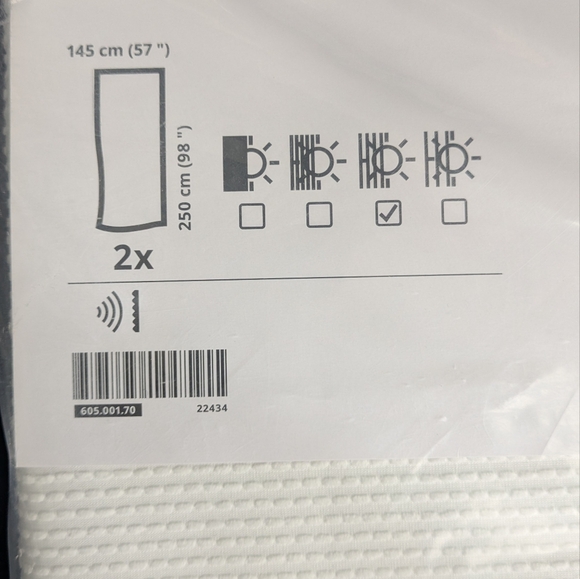 IKEA GUNNLAUG Sound Absorbing White Curtains - Picture 7 of 8